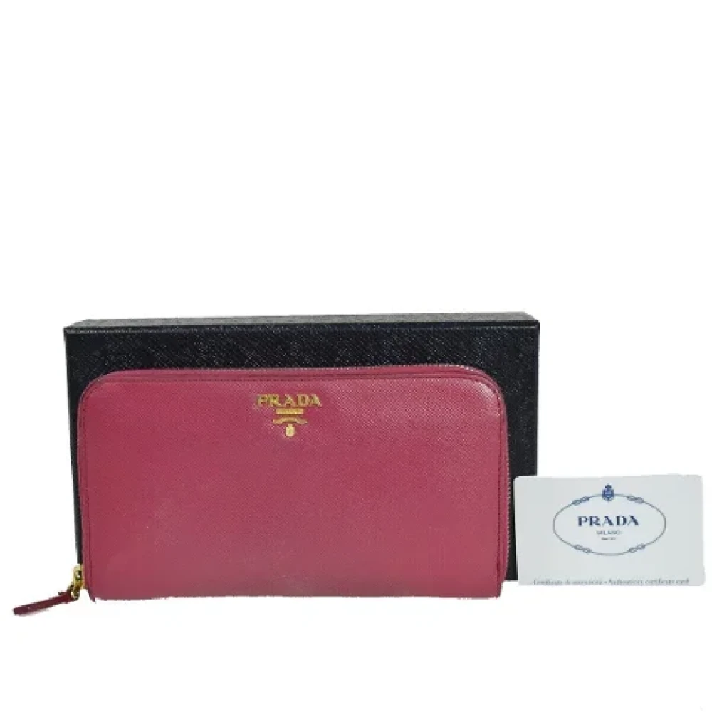 Prada Vintage Pre-owned Leather wallets Pink Dames