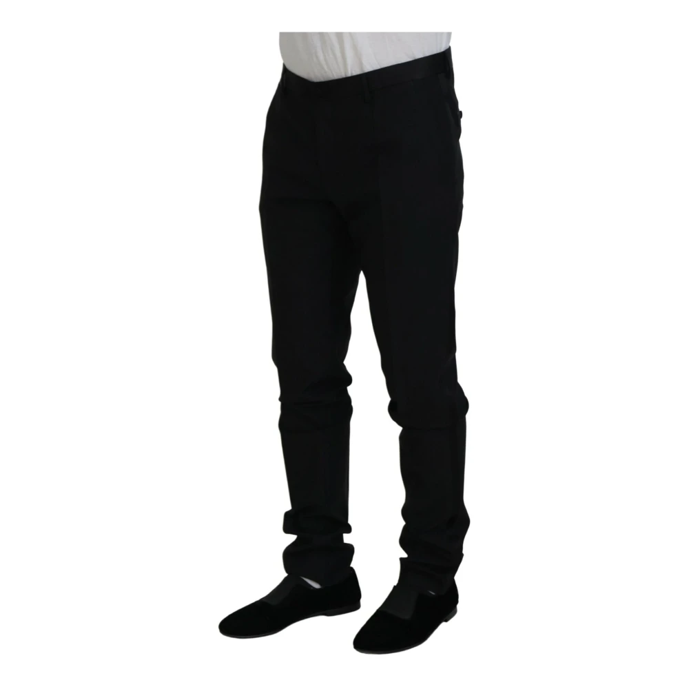 Dolce & Gabbana Zwarte wollen chino jurkbroek Black Heren