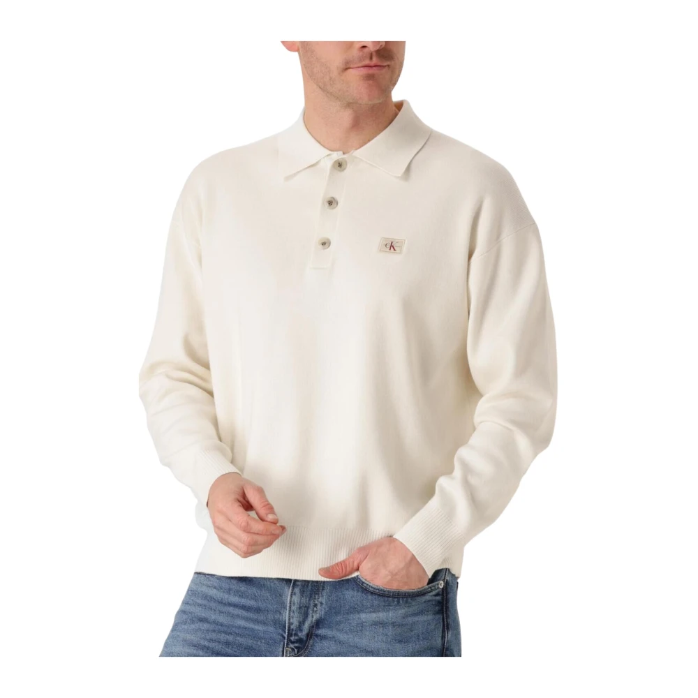 Calvin Klein Katoenen polotrui voor heren White Heren