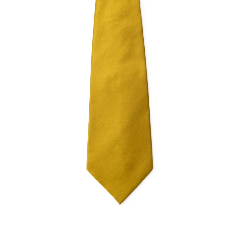 Dolce & Gabbana Mosterd Zijden Stropdas Yellow Heren