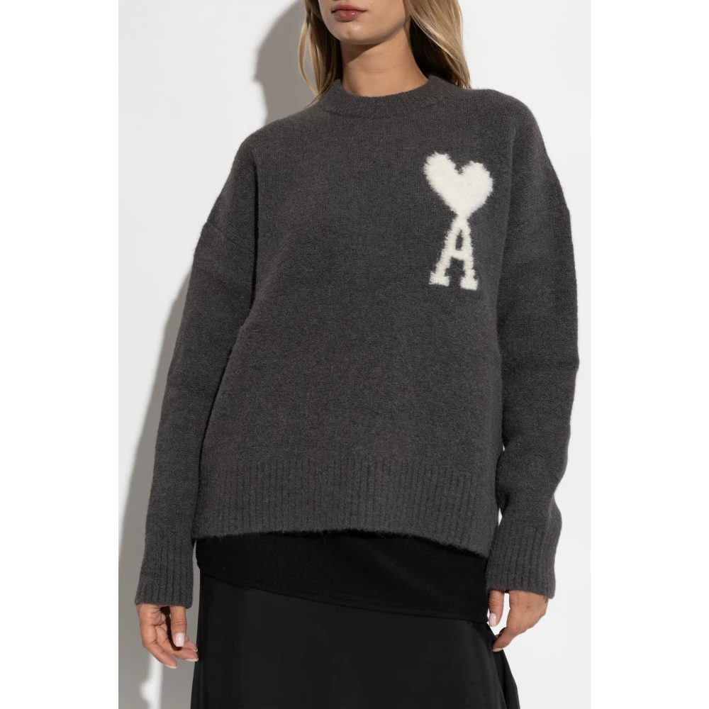 Ami Paris Trui met Logo Gray Dames