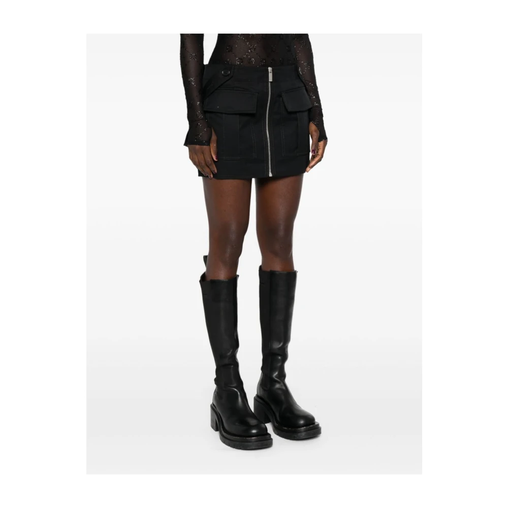 Off White Zwarte Rok met Zakken Black Dames