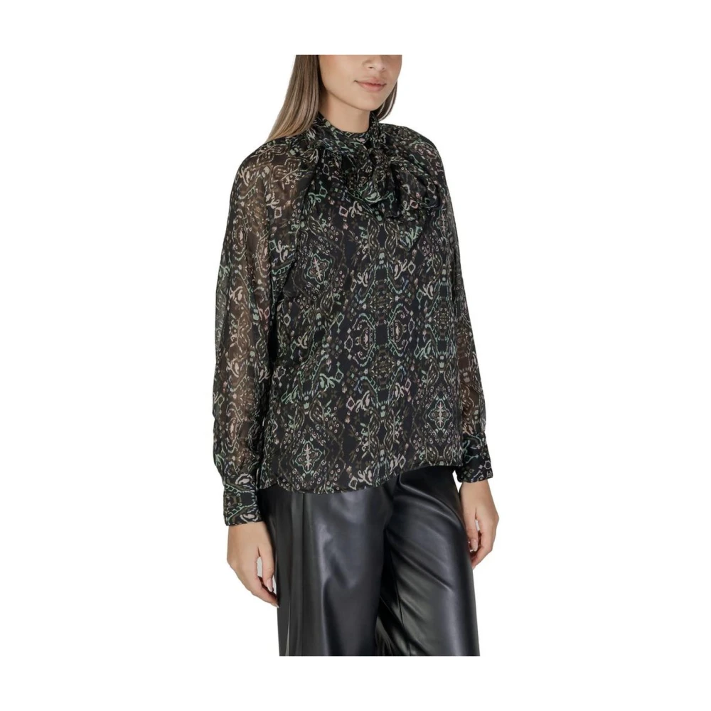 Only Zwarte Polyester Shirt Black Dames