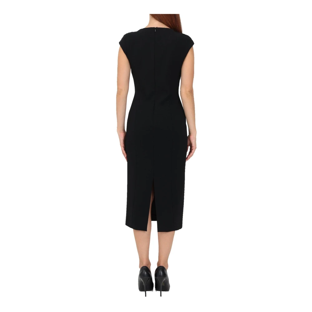 Max Mara Studio Smalle Jurk met Achterventiel Black Dames