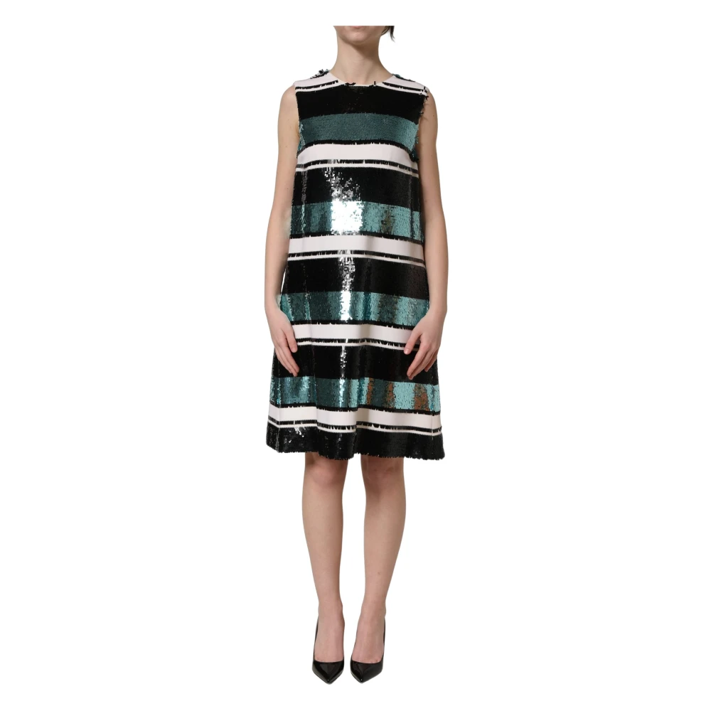 Dolce & Gabbana Multicolor Sequined Sleeveless Shift Dress - IT40|S - Image 2