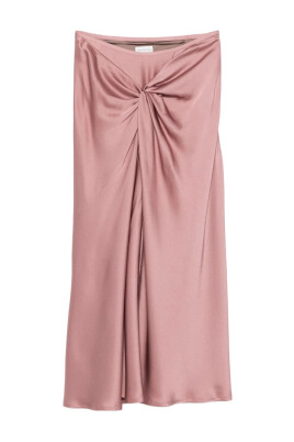 dusty-pink-satin-twisted-front-skirt