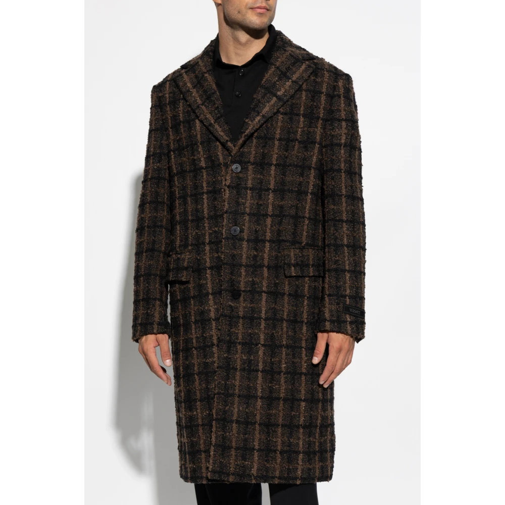 Versace Geruite Jas Brown Heren