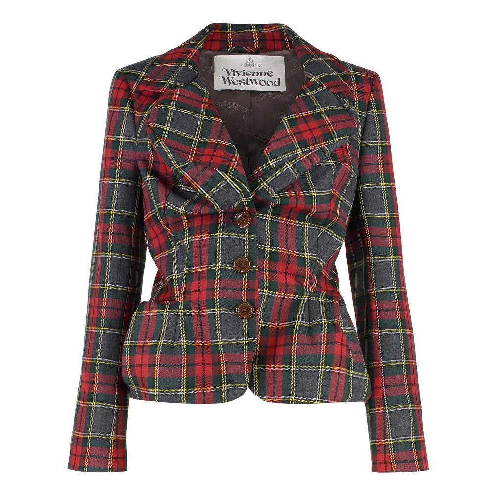 Vivienne Westwood Women's Multicolor Blazers, Xs, Plaid Wool Trousers With Back Pocket