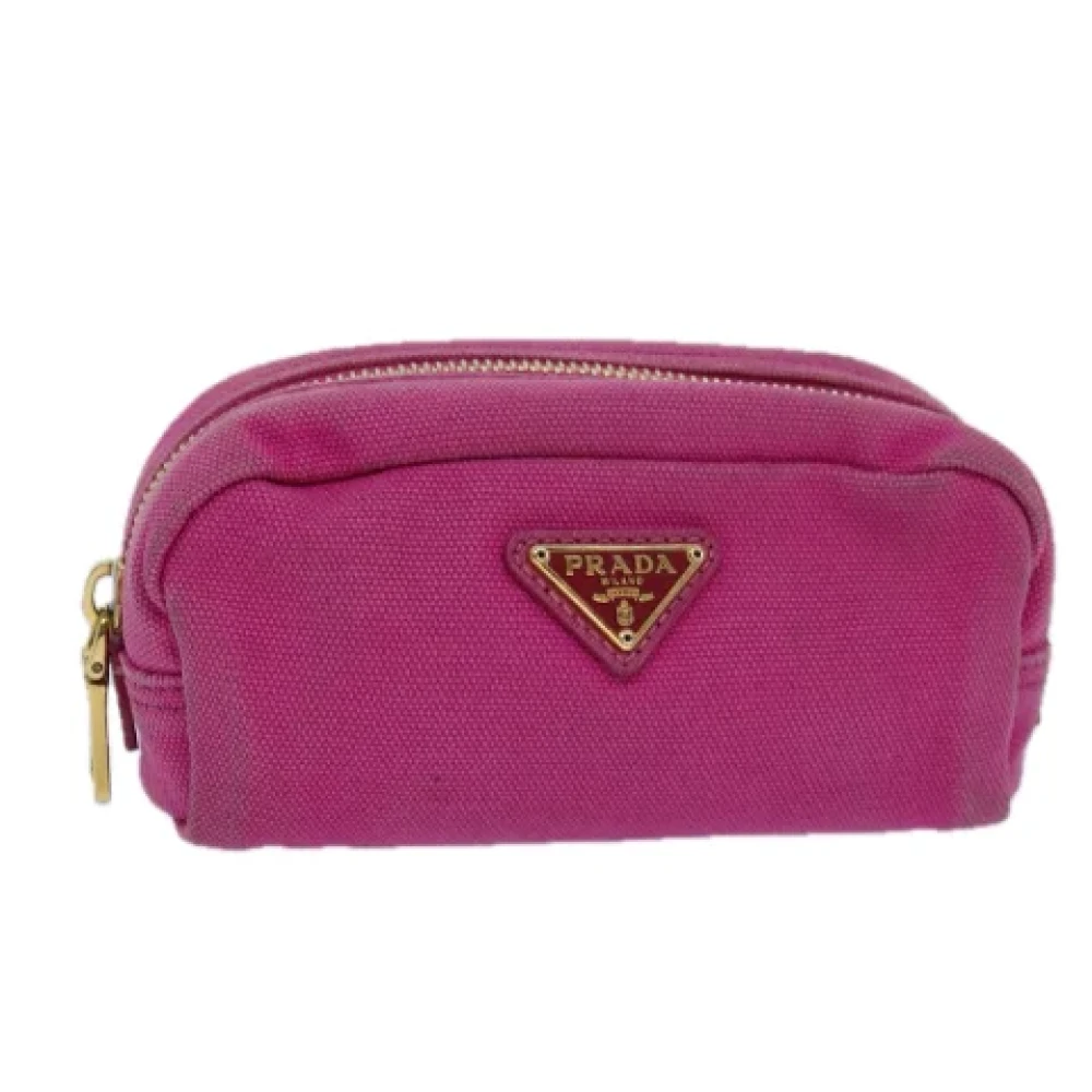 Prada Vintage Pre-owned Canvas pouches Pink Dames