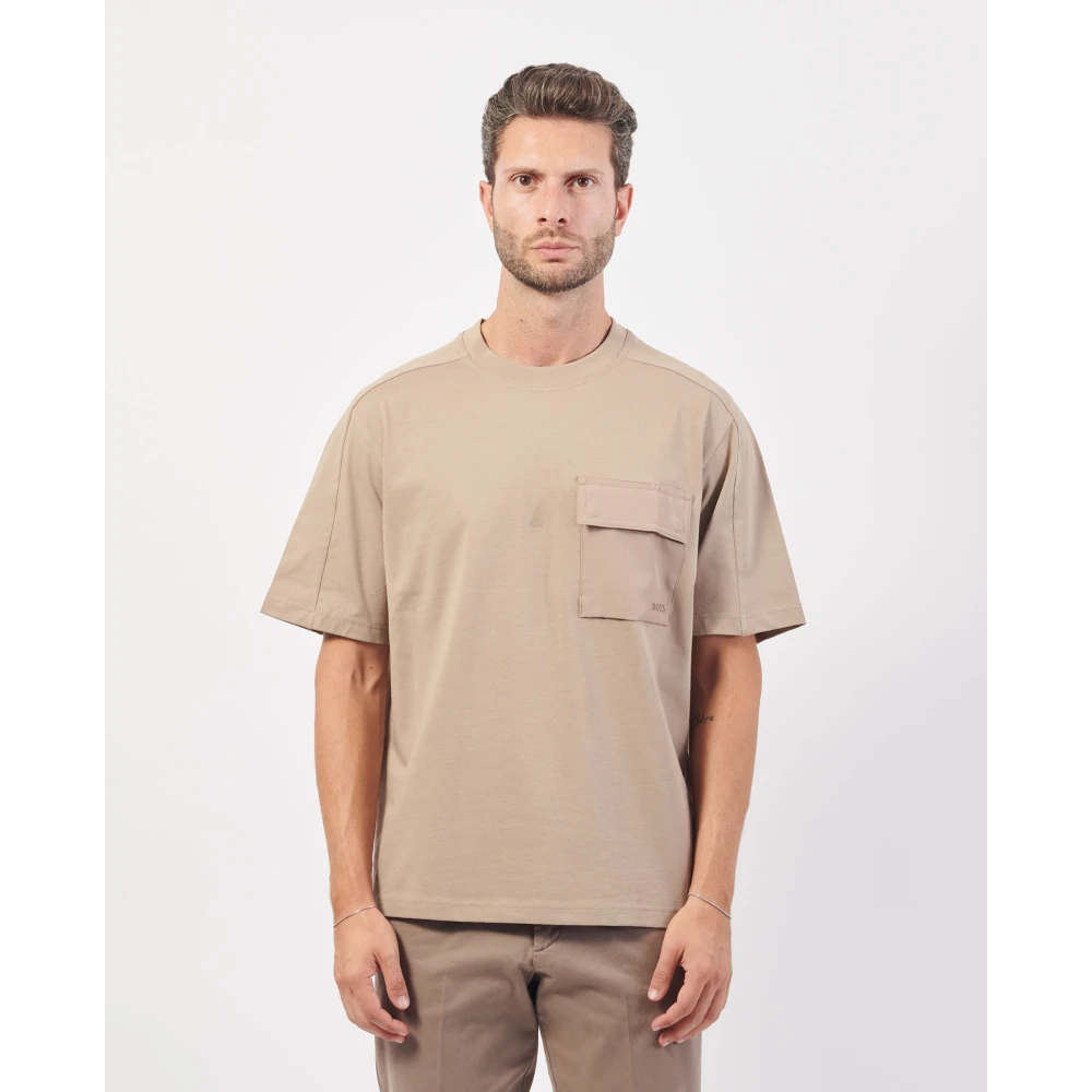 Hugo Boss Beige Pocketcargo T-shirt met Logozak Beige Heren