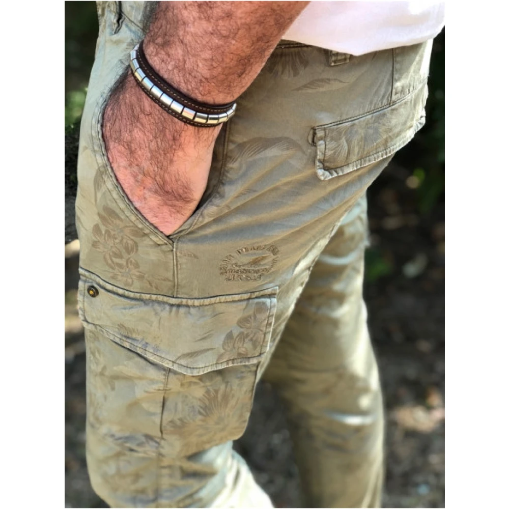 Mason's Cargo Broek met Bloemenprint Green Heren