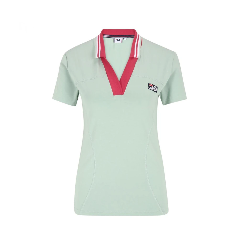 Fila Polo Shirt van Polyester Katoenmix Green Dames