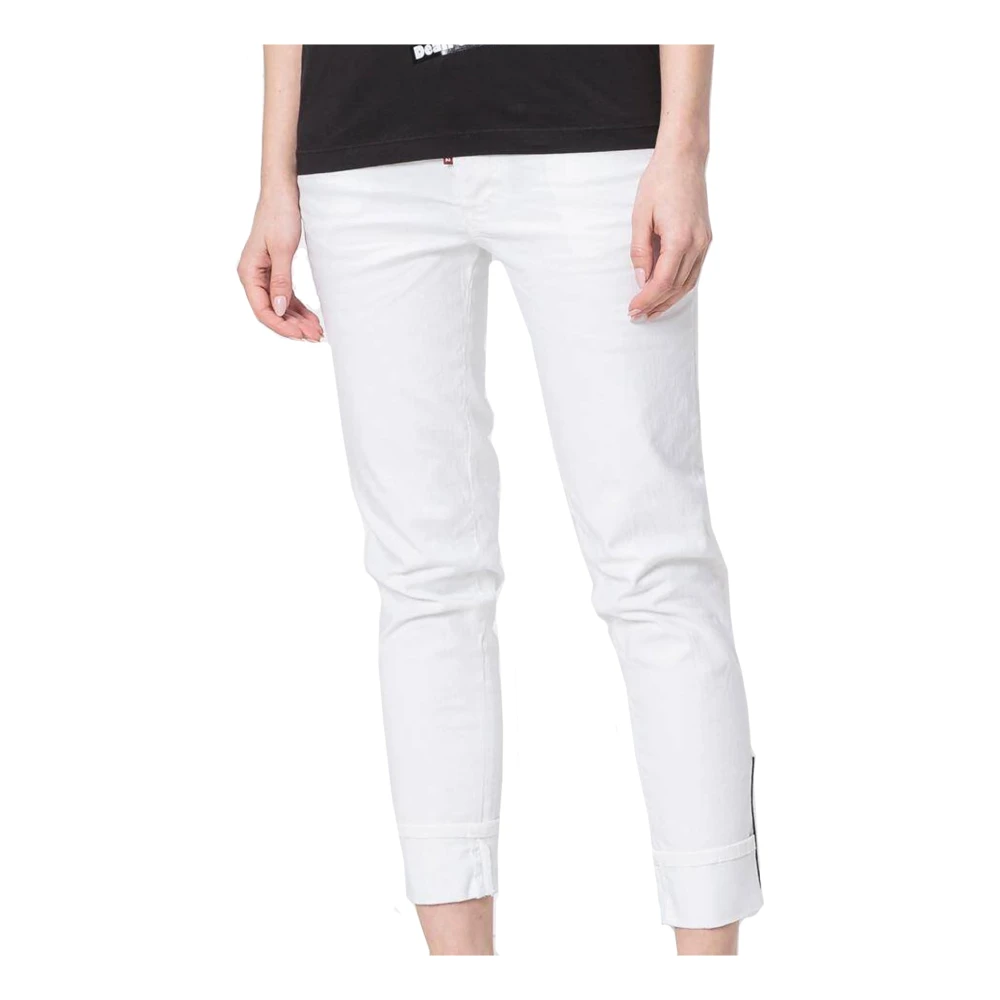 Dsquared2 Denim Jeans met Logo Detail White Dames