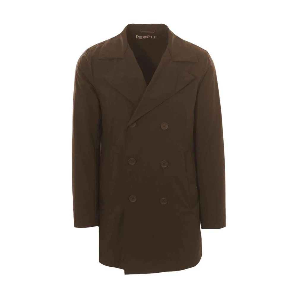 People Of Shibuya Men's Brown Double-Breasted Coats,, Double-Breasted Trench Coat 2XL