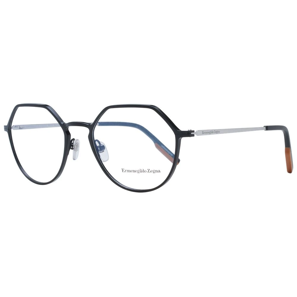 Zegna Men's Black Titanium Rectangle Optical Frames