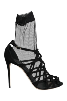 Svart Mesh Klack Sandaler Skor