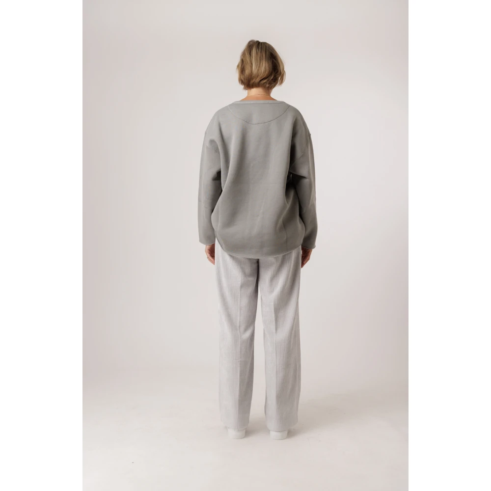 10Days Statement Sweater Graphite Baseball Logo Gray Dames