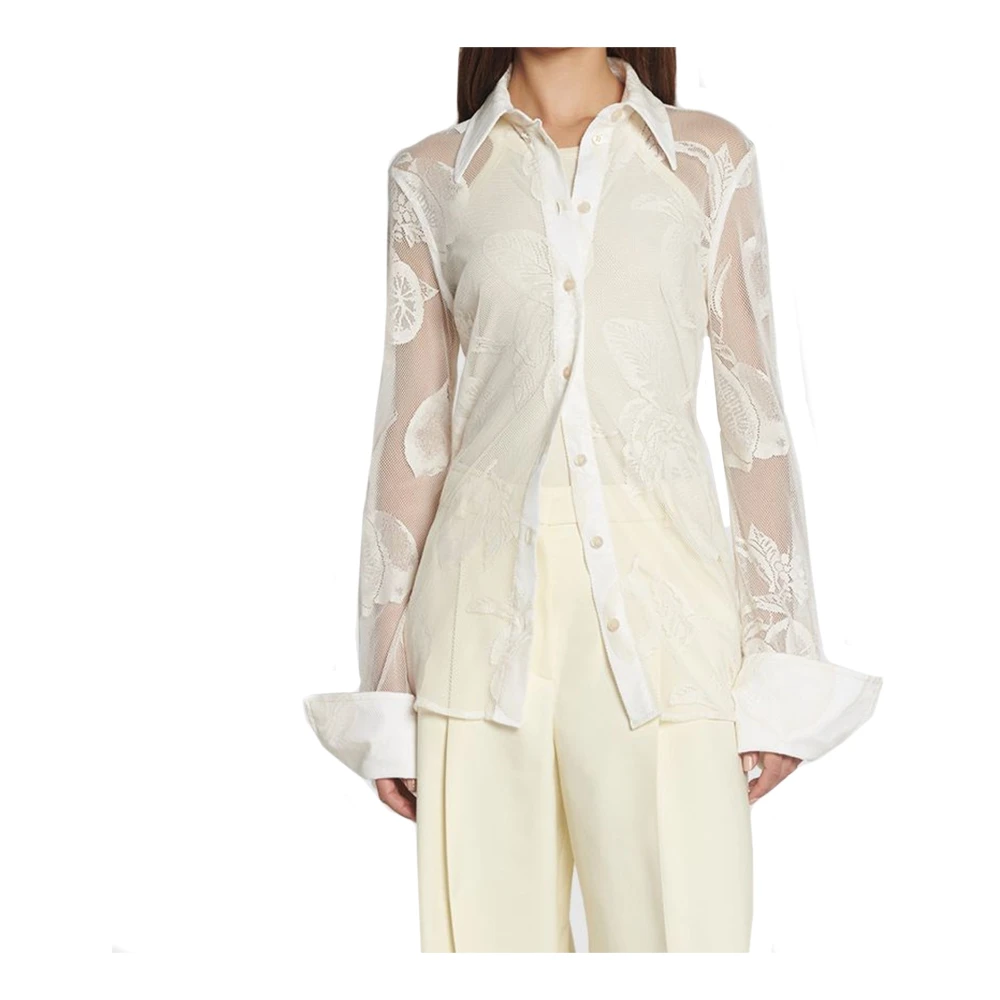 SPORTMAX Geknoopt Dubbellaags Shirt Beige Dames