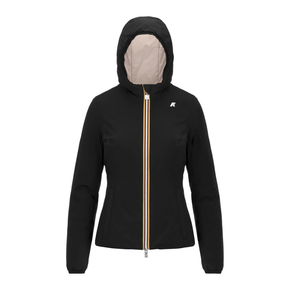 K-way Warm Dubbel Jas Lily Stijl Black Dames