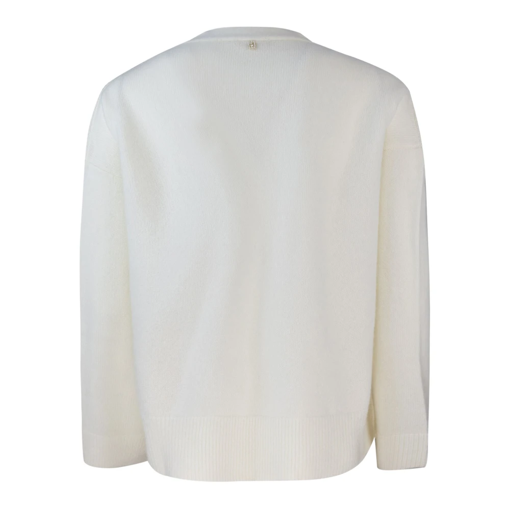 Liu Jo Witte V-hals Wollen Vest White Dames