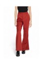pantalon-rouge-evase-uni-motif-fermeture-eclair