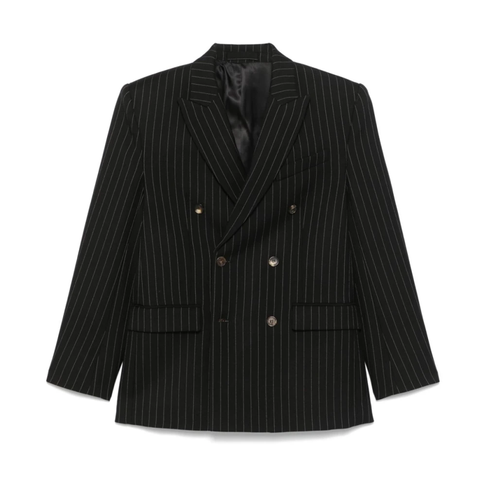 Wardrobe.nyc Zwart Pinstripe Double Breasted Blazer Black Dames