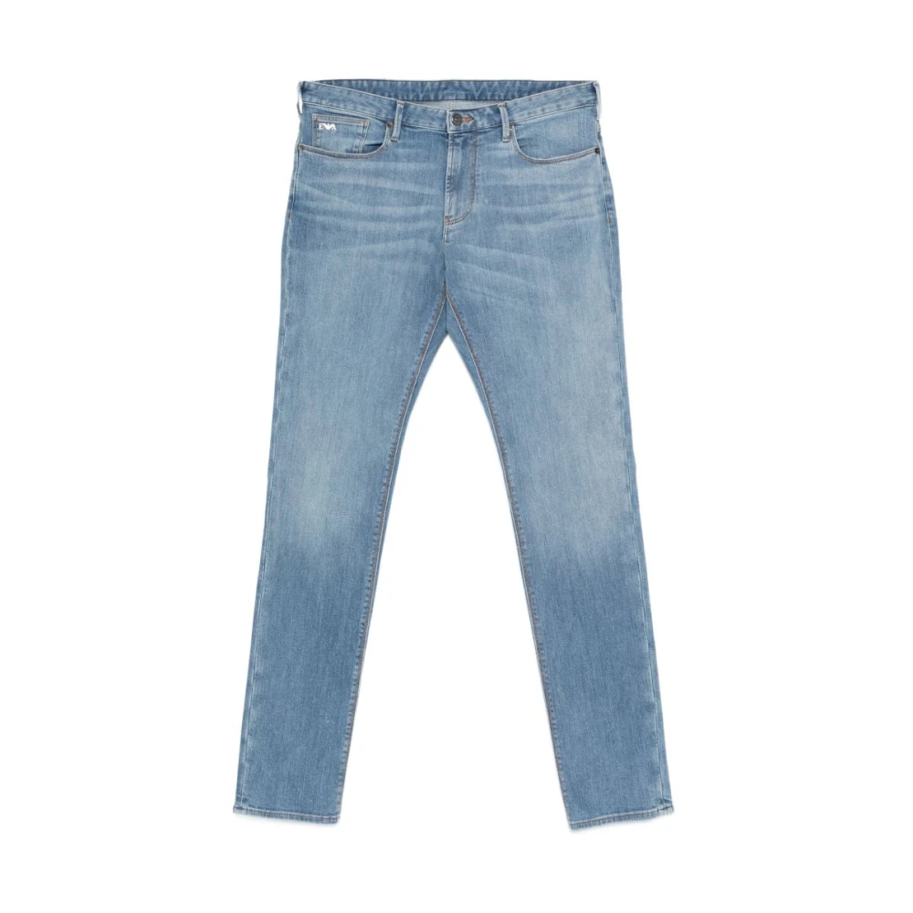 Emporio Armani Mannelijk Blauw Jeans Heren, W31, Katoen, Denim Katoenen Jeans