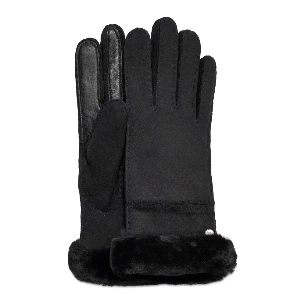 Ugg Schapenvacht Gestikte Laarzen Black Dames