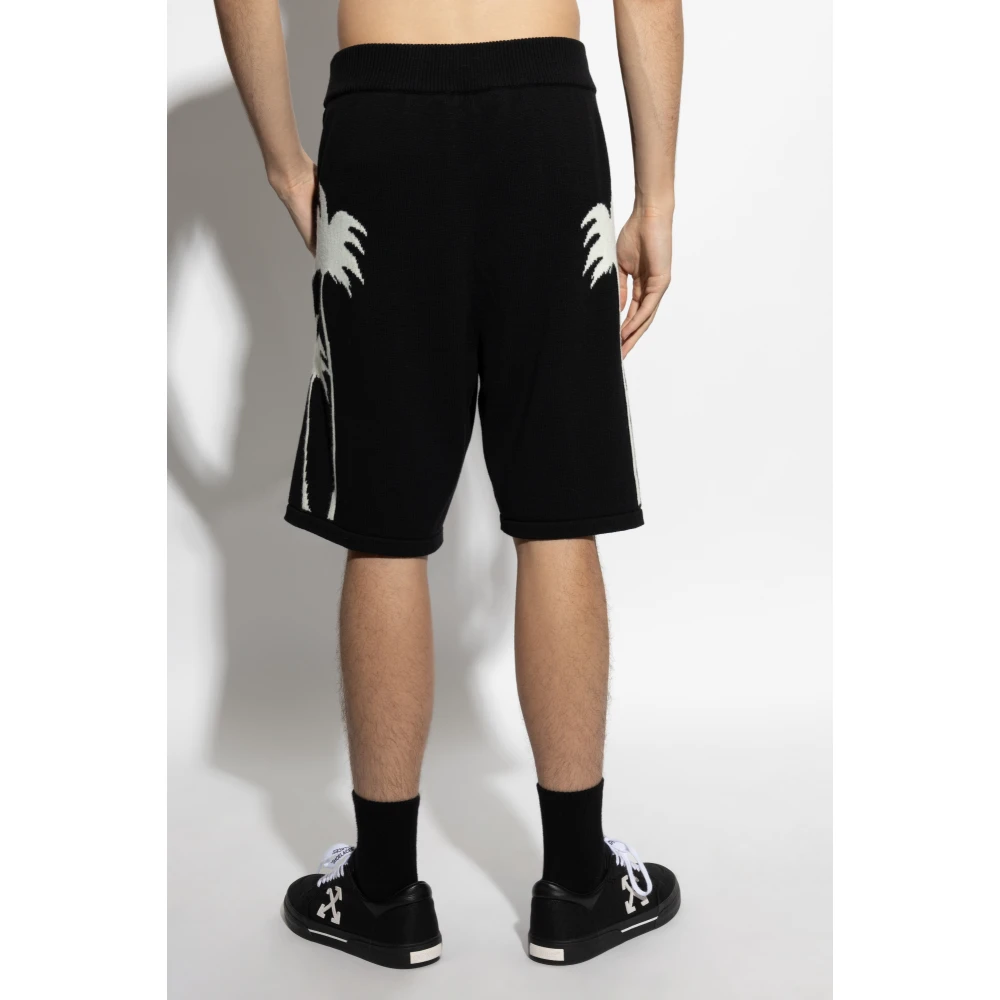 Palm Angels Palm Patroon Shorts Black Heren