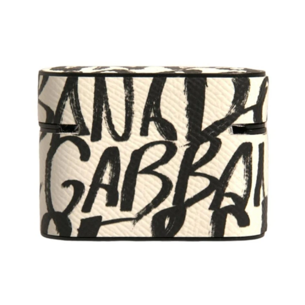 Dolce & Gabbana Scribble Embossed Logo AirPods Hoesje White Heren