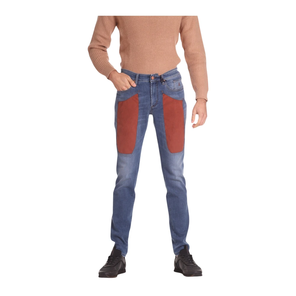 Jeckerson Moderne Slim Fit Katoenen Broek Blue Heren