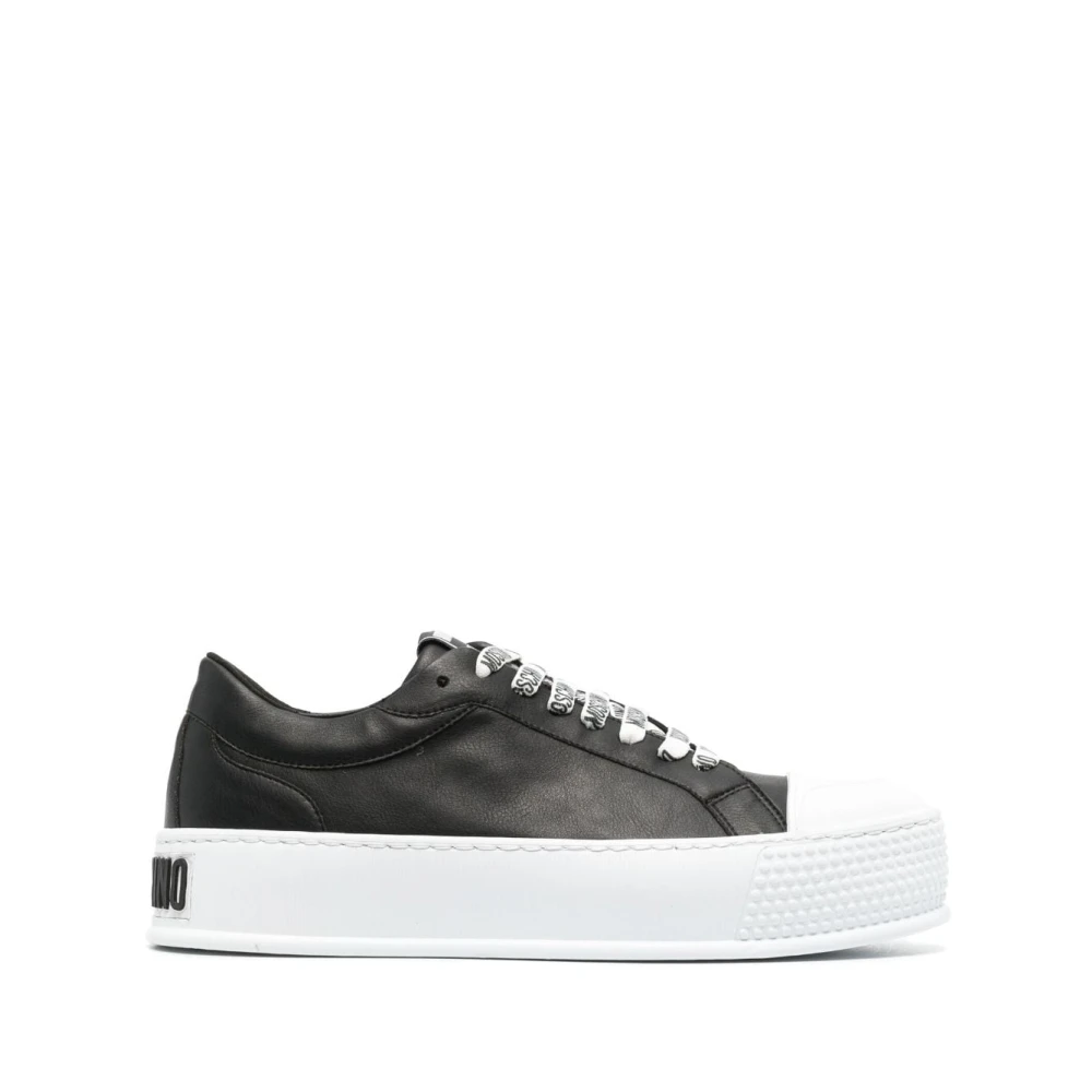 Moschino Präglad-Logotyp Låg-Top Sneakers Black, Herr