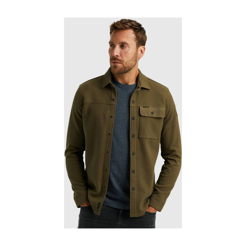PME Legend Waffle Double Fabric Overshirt Green Heren