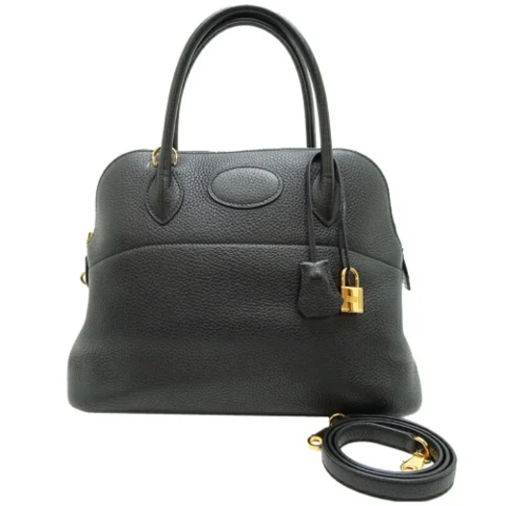 Hermès Vintage Pre-owned Leather handbags Black Dames