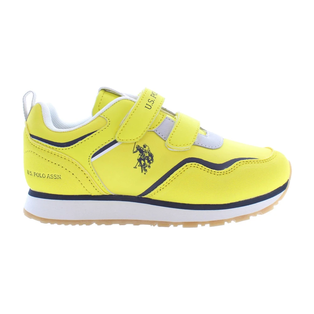 U.s. Polo Assn. Unisex Kids Yellow Kids Sneakers, 34 Eu, Kids Sports Shoes With Contrast Details