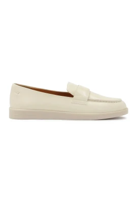 Kräm läder slip-on loafers