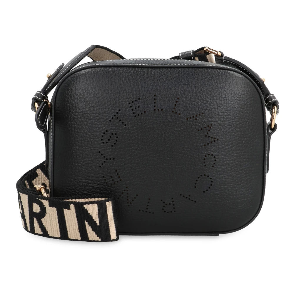 Stella Mccartney Women's Black Cross Body Bags, One Size, Logo Camera Crossbody Bag