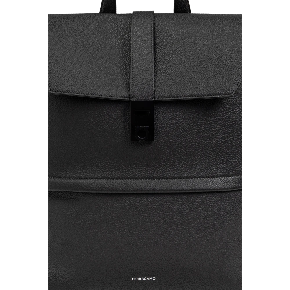 Salvatore Ferragamo Leren rugzak Black Heren