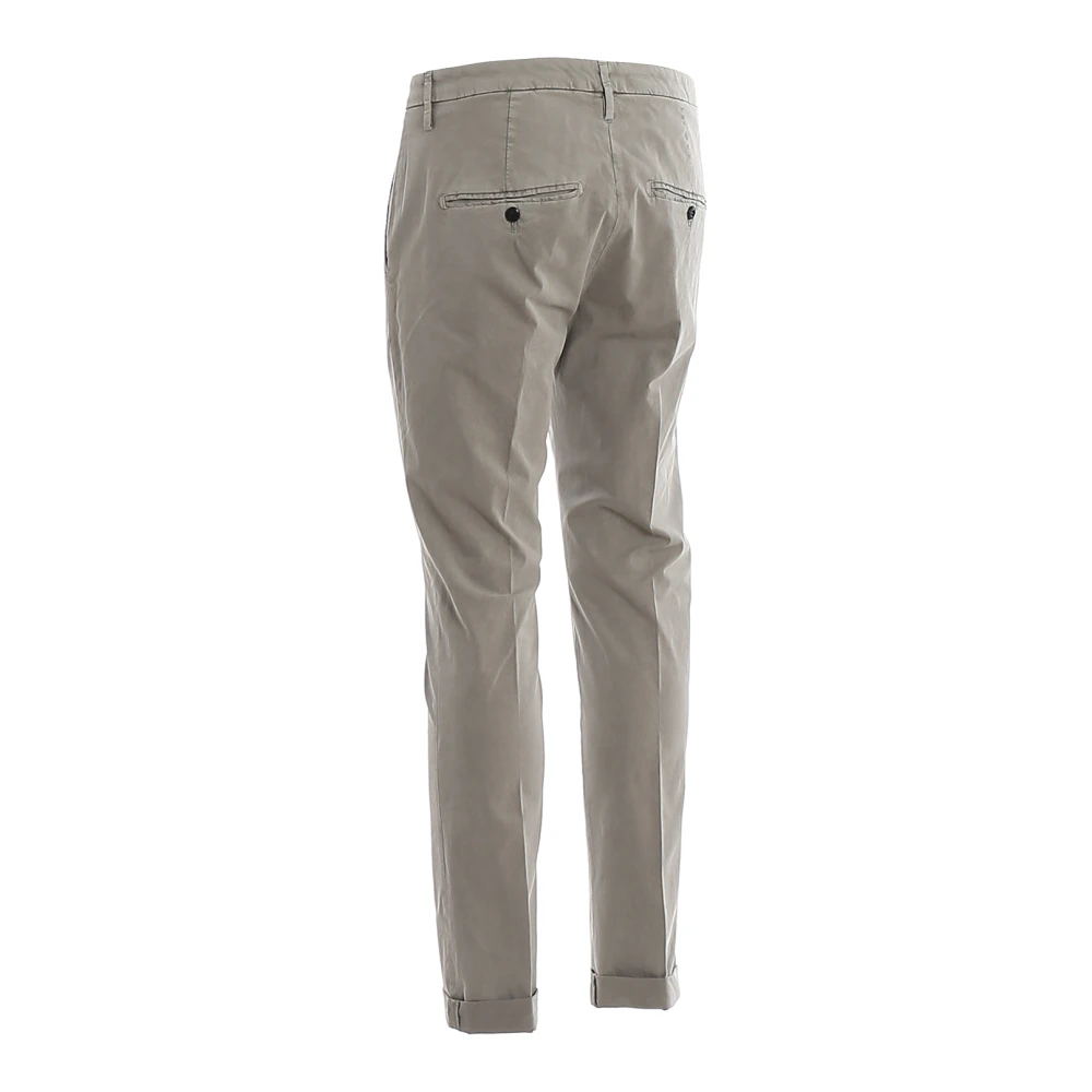 Dondup Grijze Stretch Katoenen Broek met Metalen Detail Gray Heren
