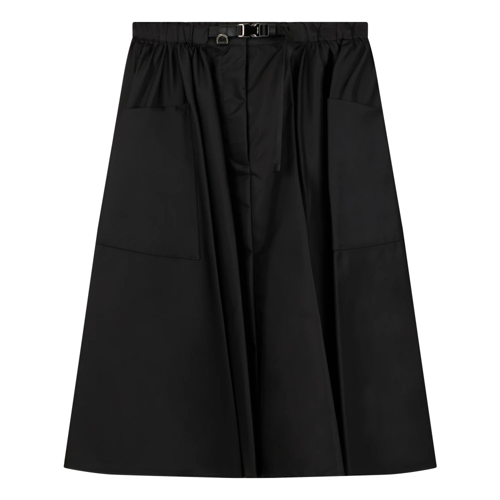 Prada Women's Black Midi Skirts, 2XS, Gonna To Circle Re-Nylon