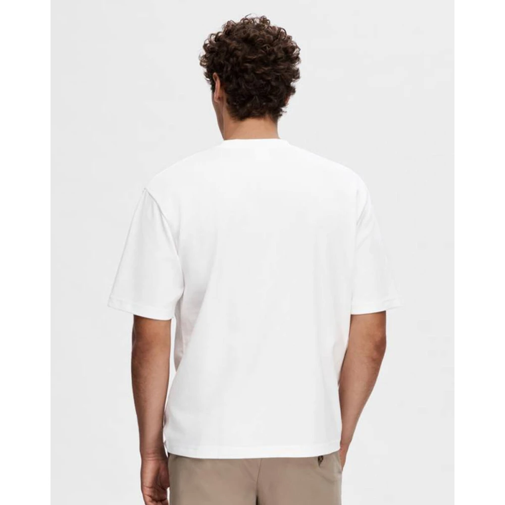 Selected Homme Losse Oscar Korte Mouw Tee White Heren
