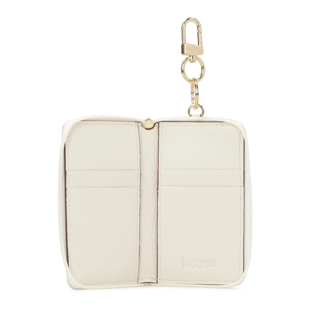 Kazar Witte leren kaarthouder met reliëf motief White Dames