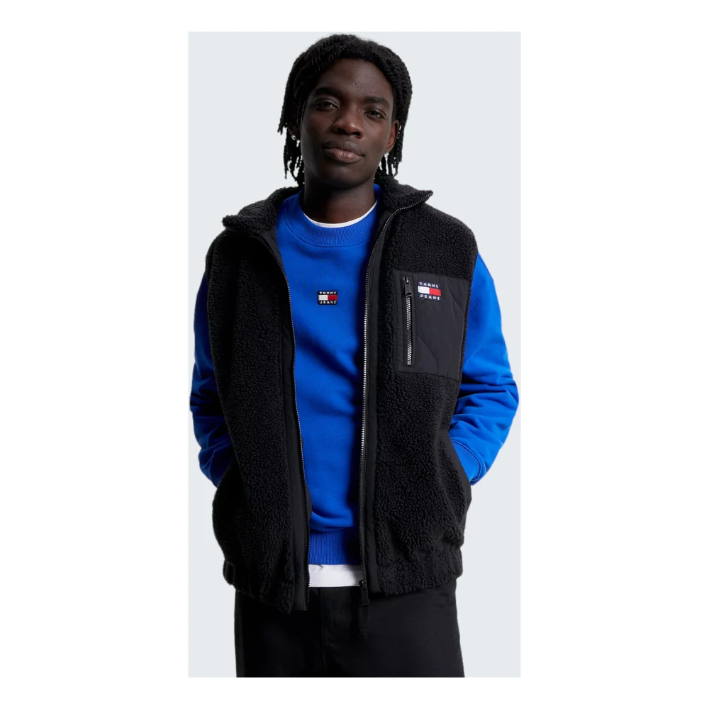 Tommy Hilfiger Zwarte Sherpa Jassen Black Heren
