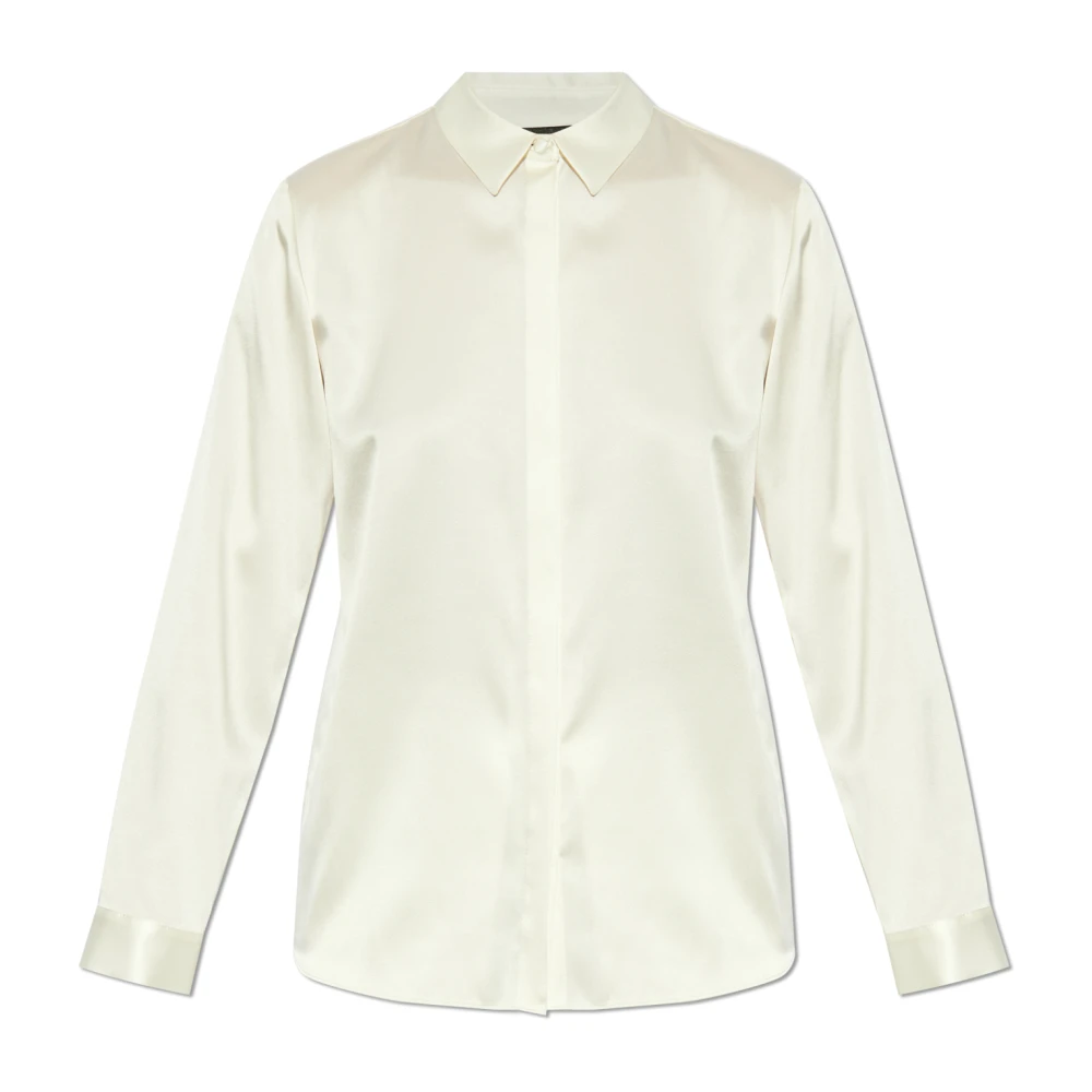 Emporio Armani Vrouw Beige Dames, Blouses & Shirts, : Zijde, Extra Klein