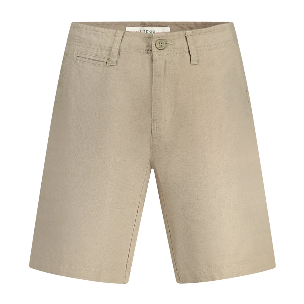 Guess Bruine Bermuda Shorts met Logo Brown Heren