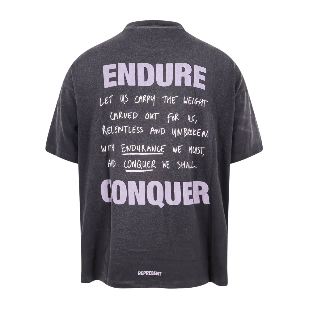 Represent Vintage Katoenen T-shirt met Print Black Heren