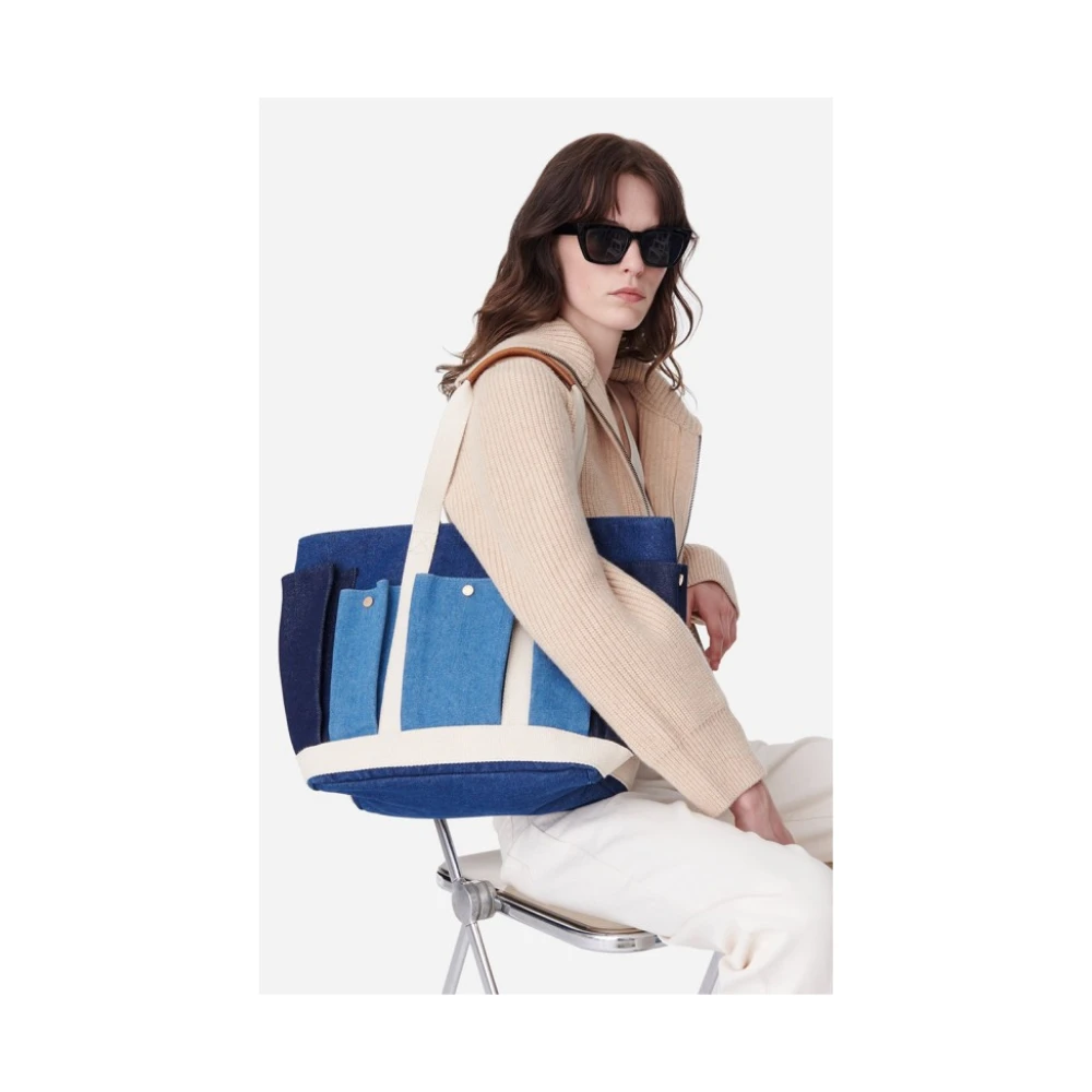 Vanessa Bruno Blauwe Multipocket Schoudertas Blue Dames