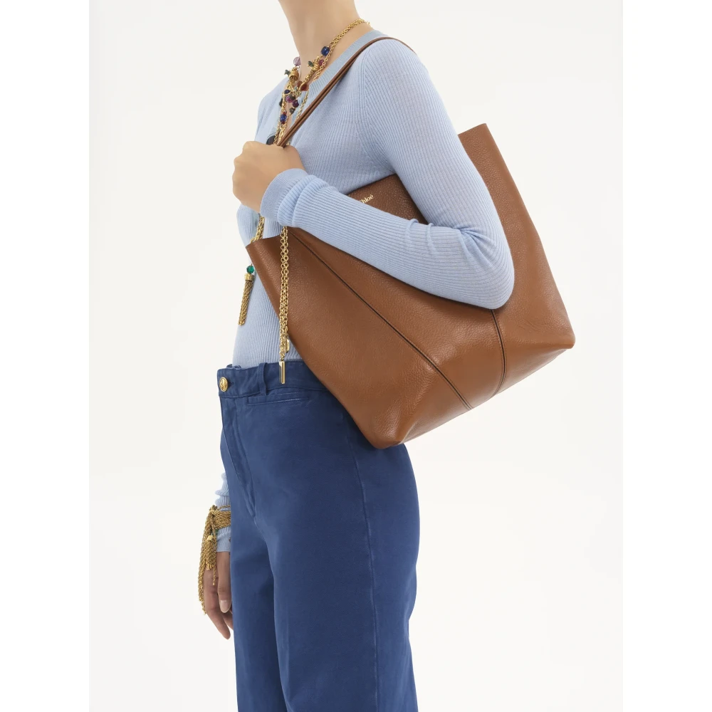 Chloé Bruine Spin Tote Tas Brown Dames