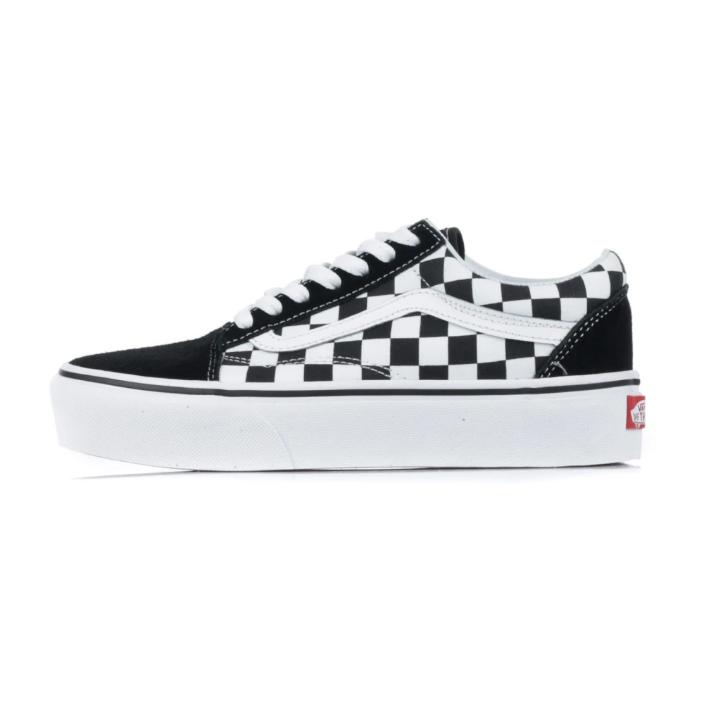 Vans Platform Checkerboard Sneakers för Kvinnor Black, Dam