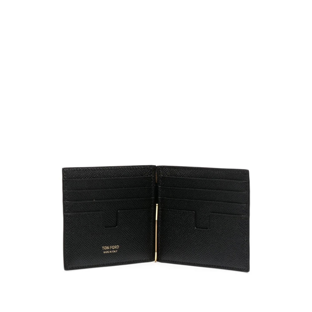 Tom Ford Zwarte Leren Portemonnee Stijlvol Accessoire Black Heren